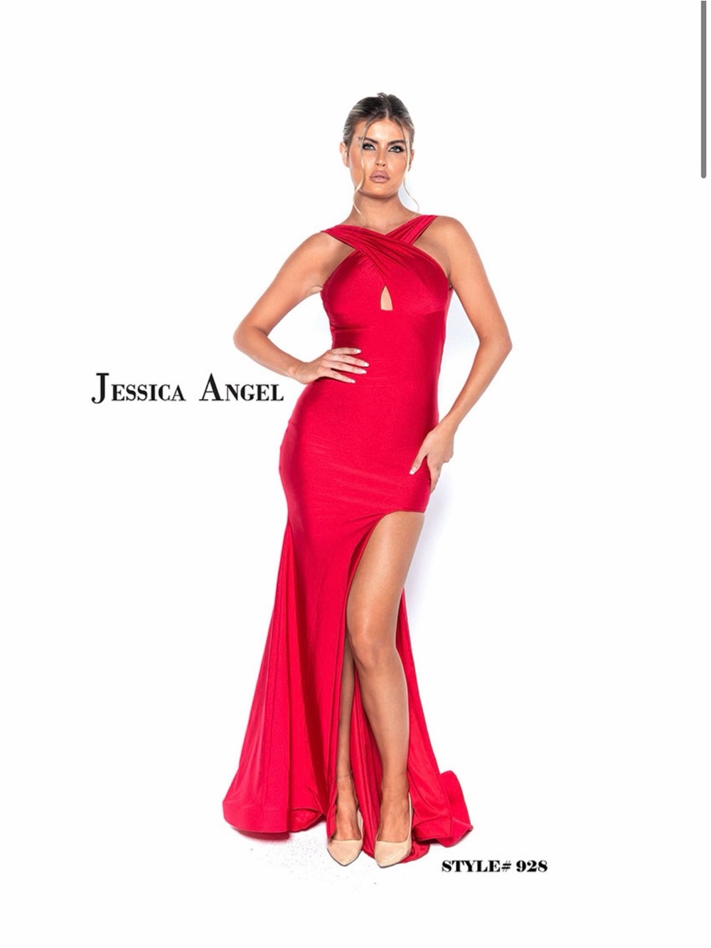 Jessica Angel Magenta Keyhole Halter Prom Gown/Wedding Guest